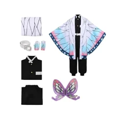Demon Slayer Cosplay Kostym | Nezuko Zenitsu Halloween Outfit**Barnstorlek 150 Children's 150 yards><noscript><img width=