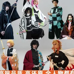 Demon Slayer Cosplay Kostym | Nezuko Zenitsu Halloween Outfit**Barnstorlek 150 Children's 150 yards><noscript><img width=