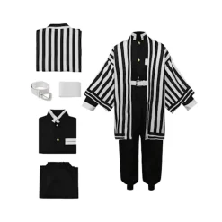 Demon Slayer Cosplay Kostym | Nezuko Zenitsu Halloween Outfit**Barnstorlek 150 Children's 150 yards><noscript><img width=