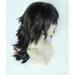 Demon Slayer Kimetsu no Yaiba Tomioka Giyuu Cosplay Peruk Svart Clip Hästsvans Värmebeständigt Syntetiskt Hår Anime Peruker + Perukmössa One Size><noscript><img width=