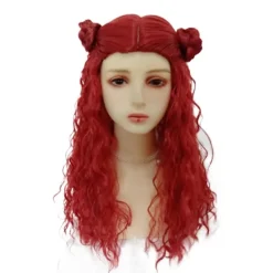 Descendants 4: Röda Lockiga och Vågiga Peruken för Halloweenfest och Cosplay> Peruker