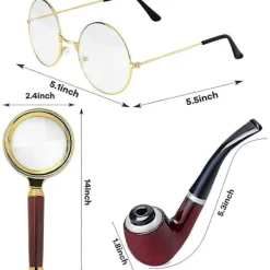 Detective Kostym Tillbehör Set Detektivhatt Rollspel Utklädningskostym Detektiv Cosplay Prop 2025:e><noscript><img width=