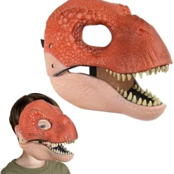 Dinosaurie Mask med Rörlig Käke, Dino Mask Dekoration, Latex Maskeraddräkt Huvudbonad med Öppning Rörlig Käke, Cosplay Fest Födelsedag Halloween Jul Barn Vuxen Mask | Fyndiq> Masker