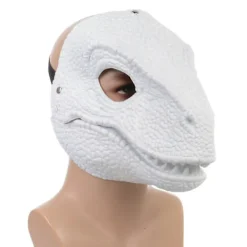 Dinosauriemask med huva, Jurassic World dinosaurieleksaker med öppningsbar rörlig käke, Velociraptor-mask & Tyrannosaurus Rex-maskpaket [YD]><noscript><img width=
