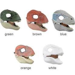 Dinosauriemask med huva, Jurassic World dinosaurieleksaker med öppningsbar rörlig käke, Velociraptor-mask & Tyrannosaurus Rex-maskpaket [YD]><noscript><img width=