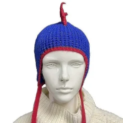 Dinosauriemössa Rolig Hatt Dinosaurie Öronlapp Hatt Stickad Dinosaurie Hatt Mohawk Hatt> Huvudbonader