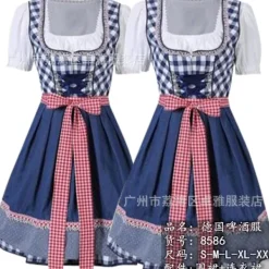 Dirndl Klänning tysk Oktoberfest bayersk öl Wench kostym Maid Festival Party Z X .q L><noscript><img width=