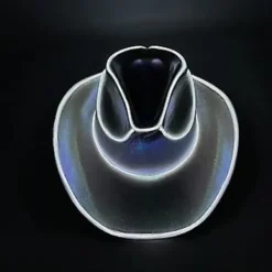 Disco Luminous Led Brudgum/Brud Cowgirlhatt Lysande Ljus Barkeps Bachelorette Party Tillbehör Blinkande Neon Western Cowboyhatt (Vit)> Huvudbonader