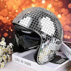 EURL Discohjälm, Discohjälm Cykelhjälm Blank Silver Harley Hjälm Party> Huvudbonader