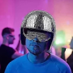 EURL Discohjälm, Discohjälm Cykelhjälm Blank Silver Harley Hjälm Party><noscript><img width=