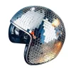 Discokuls-hjälm med infällbart visir för coola nattklubbsrekvisita (silver)> Huvudbonader