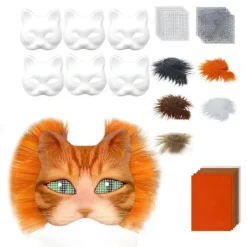 DIY Therian Mask Kit Katt Räv Djuransikte Kudde med Päls Halloween Rollspelsrekvisita för Maskerad Karneval osplay Festtillbehör> Tillbehör