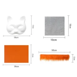LEIGELE DIY Therian Maskeradkit Katt Räv Djuransikte Kudde med Päls Halloween Rollspel Rekvisita för (LGL) C><noscript><img width=