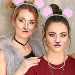 Djurdräktset Öron Pannband Svans Djur Utklädningsset Maskerad Kostym Party Dekoration Tillbehör (Mus)><noscript><img width=