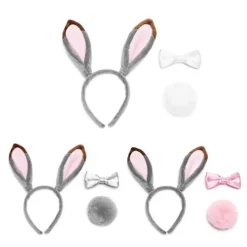 FMYSJ Djuröron Pannband och Svans för Kvinnor Flickor Halloween Julfest Söta Huvudbonader Hårprydnad Cosplay Vuxen Kostym (FMY)><noscript><img width=