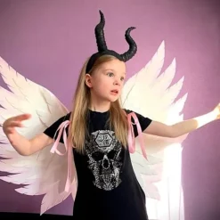 Djävulshorn diadem svart cosplay horn hårband gotisk skönhet halloween{YFL}><noscript><img width=