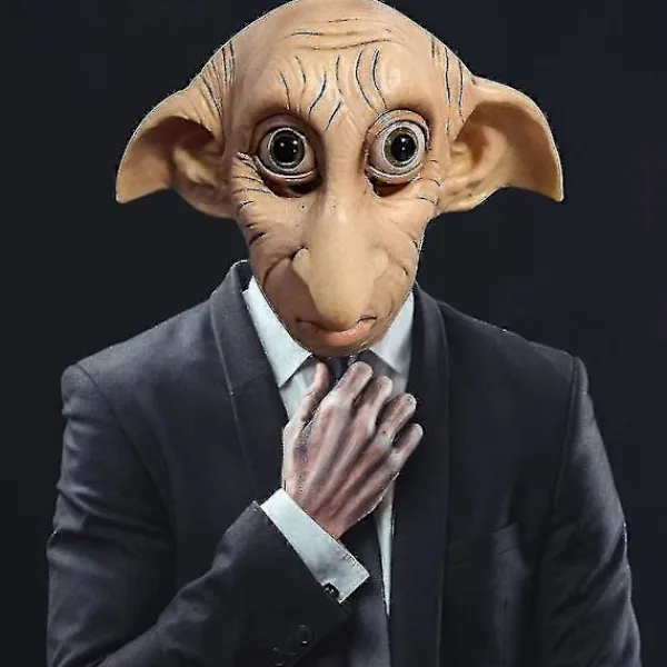 Dobby Mask, Halloween Cosplay Mask Alv Dvärg Alv Latex Mask Helhuvud Kostym Rekvisita Rea> Masker