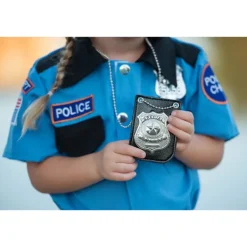 Dress Up America Polisbricka för Barn - Polisutklädningstillbehör - Polis Swat och FBI Polisbricka med Kedja och Bältesklämma><noscript><img width=