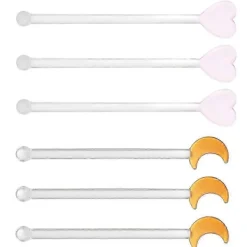 Dryckesstavar 6 st Omrörningsstav Multifunktion Assorterad Färg Glas Hemanvändning 12X2,5X1CM><noscript><img width=