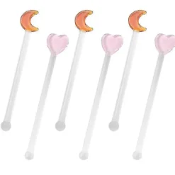 Dryckesstavar 6 st Omrörningsstav Multifunktion Assorterad Färg Glas Hemanvändning 12X2,5X1CM><noscript><img width=