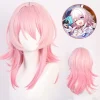 /EA/1 st Lång Rosa Rak Peruk för Honkai Star Rail 7 Mars Cosplay> Peruker