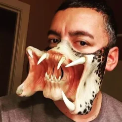 /EA/Predator Mask Cosplay Alien Mun Dreads Soldater Halloween Prop, Alien vs Predator Mask Warrior Cos> Masker