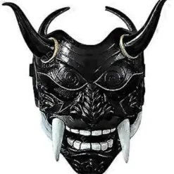 /EA/Svart Grå Japansk Samurajmask Hannya Oni Samuraj Latexmask, Halloween Demondräkt Mask, Japansk Samuraj Cosplay Mask> Masker