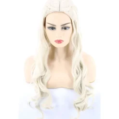 EURL (ee)1 st Cosplay Peruk Kvinnor, Daenerys Peruker Lång Lockig Blond Khaleesi W><noscript><img width=