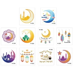 Eid Mubarak Tillfälliga Tatueringsdekaler Ramadan Kareem Dekoration><noscript><img width=