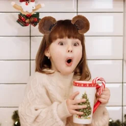 FMYSJ Ekorrhörsdiadem Plysch Björnördekoration Flickhuvudbonad Elastisk Design Djurtema Hårband Sminkhuvudbonad (FMY)> Huvudbonader