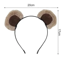 FMYSJ Ekorrhörsdiadem Plysch Björnördekoration Flickhuvudbonad Elastisk Design Djurtema Hårband Sminkhuvudbonad (FMY)><noscript><img width=