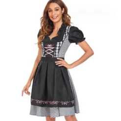 Elegant Svart Oktoberfest Dirndl Klänning för Kvinnor[JUN] XL><noscript><img width=