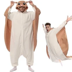 Eleimos Halloween Flygande Ekorre Onesie för Kvinnor Män Vuxna Djur Kigurumis Pyjamas Cartoon Pyjamas Hemkläder Cosplay Kostym Hög Kvalitet L Fit 168-178cm | Fyndiq> Dräkter