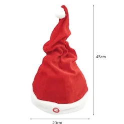 Elektrisk Jultomtehatt Batteridriven Rolig Skakande Dansande Sjungande Jultomtehatt Julpartyrekvisita><noscript><img width=