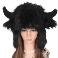 Elk Horn Julhatt Fluffig Plysch Faux Päls Värmare Vinter Öronlappar><noscript><img width=