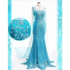 Elsa Klänning Vuxen Kvinna Cosplay Kostym XXL> Dräkter