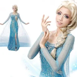 Elsa Klänning Vuxen Kvinna Cosplay Kostym XXL><noscript><img width=