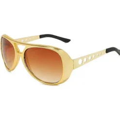 FMYSJ Elvis Presley The King Rock Cosplay Glasögon Guld Solglasögon Party Glasögon Rekvisita Tillbehör (FMY)> Tillbehör