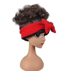 Encanto Dolores Lockigt Vågigt Hår Fest Peruker Med Rosett Hårband> Peruker