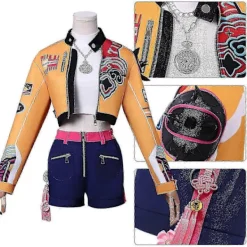 Ett K-pop Demon Hunters Rumi Cosplay Kostymset - Maskerad för Kvinnor, Halloweenfest Outfit Rumi With Wig> Dräkter