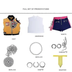 Ett K-pop Demon Hunters Rumi Cosplay Kostymset - Maskerad för Kvinnor, Halloweenfest Outfit Rumi With Wig><noscript><img width=