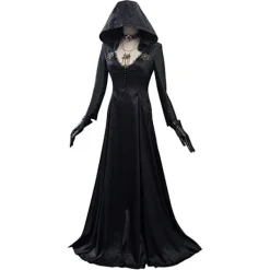 KOOLYOU Evil Village Cosplay-dräkt Vampyr Lady Klänning Outfits Halloween Karneval Dräkt M Female><noscript><img width=