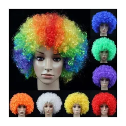 unbranded Explosionsperuk Fluffigt förlängt hår Lättvikts Clown Circus Finklänning Hårrekvisita Festperuk för vuxen - Mörkblå> Peruker