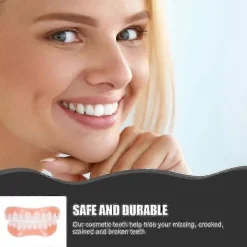 Extra Tunna Falska Ljusa Vita Tandfanér Silikon Mjuk Säker Lim Tandprotes Hölje Skugga Tandställning Bekväma Tänder Ortodonti><noscript><img width=