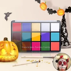 Face Body Paint Set 15 Colors Makeup Palette Washable For Costumes Parties Theater Special Effects> Smink
