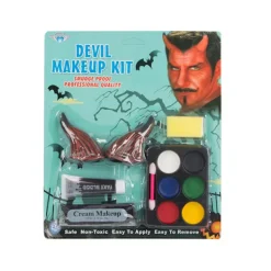 Face makeup devil kit för halloween makeup horn förklädnad> Smink