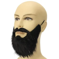 Falsk Svart Skägg Elastisk Halloween Fest Bal Rekvisita><noscript><img width=