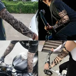 Superp Falsk tatuering armhylsa, armstrumpor Halloween tatuering cyklist basketboll solskydd sleevelet><noscript><img width=