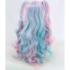 Falska lockar lockiga vågiga peruker Cosplay fest peruk silke peruker hår peruker full W><noscript><img width=