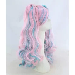Falska lockar lockiga vågiga peruker Cosplay fest peruk silke peruker hår peruker full W><noscript><img width=
